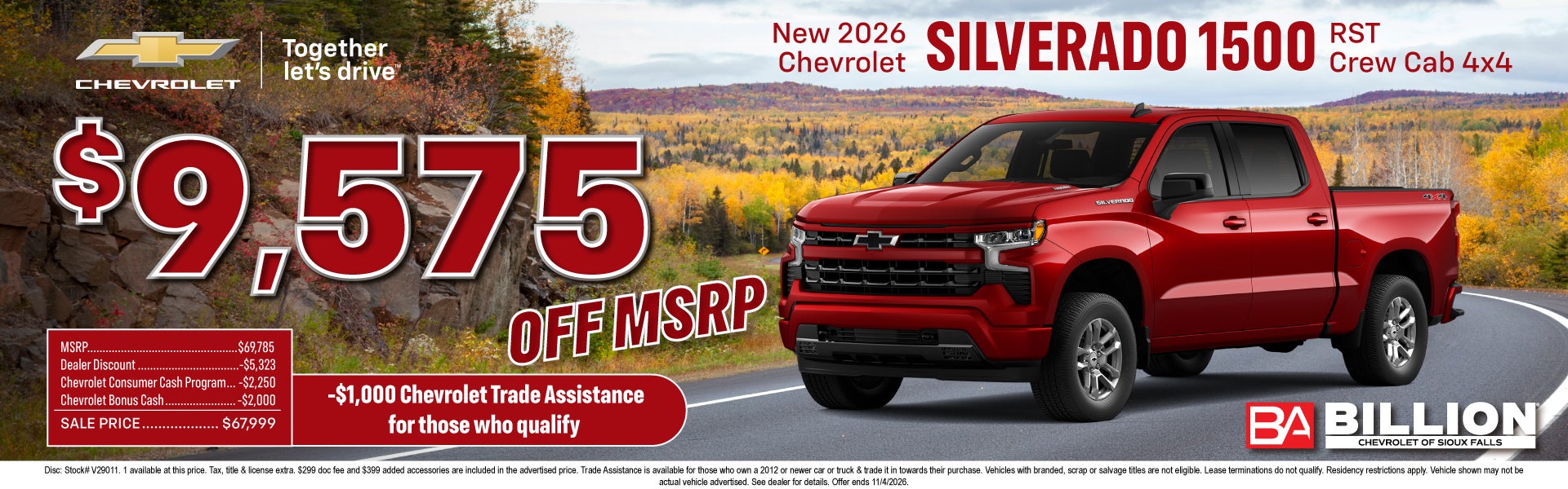 NEW 2026 CHEVROLET SILVERADO 1500 RST CREW CAB