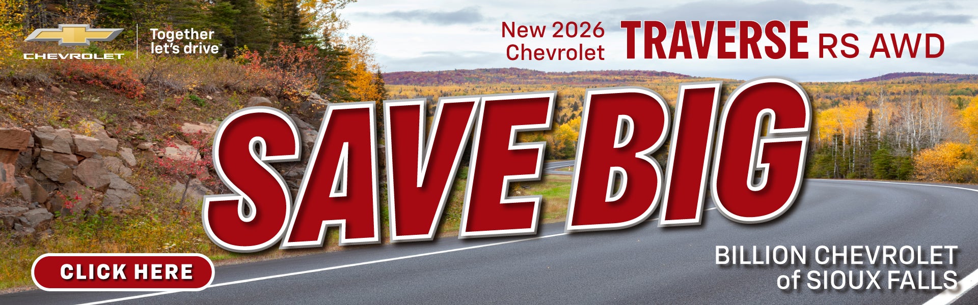 NEW 2026 CHEVROLET TRAVERSE RS